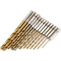 SPETLEK 13Pcs Titanium Coated HSS Steel Drill Bits in Gold