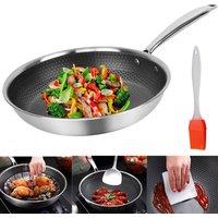 SPETLEK Stainless Steel Geo Hex Induction Frying Pan 24cm in Metallic Silver