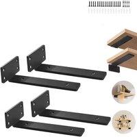 SPETLEK 4x Heavy Duty Floating Shelf Brackets 15cm Metal in Black
