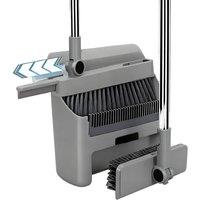 Kelvenix Dustpan & Brush Combo Set Long Handle Non Stick in Grey