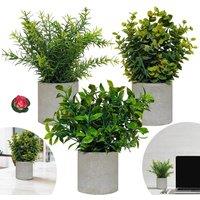 SPETLEK Set of 3 Artificial Potted Plants Bohemian Style in Green