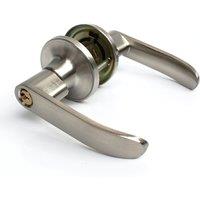 SPETLEK Home Entry Lever Three-Handle Door Lock Set in Silver