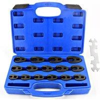 SPETLEK 17pc Metric Crowfoot Wrench Set 8-24mm Drive Large Crows Foot Spanner in Blue
