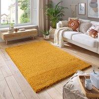 Smart Living Soft Fluffy 5cm Thick Pile Shaggy Area Rugs for Living Room, Bedroom in Gold | Size: 60 cm x 110 cm
