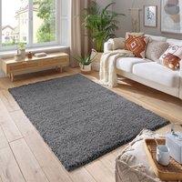 Smart Living Soft Fluffy 5cm Thick Pile Shaggy Area Rugs for Living Room, Bedroom in Dark Grey | Size: 60 cm x 110 cm