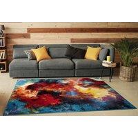 Smart Living Modern Hand Carved Multicolour Soft Thick Area Rug - Splash in Terracotta | Size: 60 cm x 110 cm