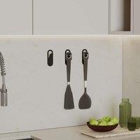 Decortie Elix' Modern Triple Hooks Waterproof Metal Texture Black Set of 3