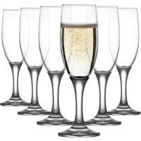 LAV Misket Glass Champagne Flutes - 190ml - Pack of 6 in Clear