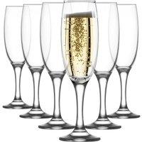 LAV Empire Glass Champagne Flutes - 220ml - Pack of 6 in Clear