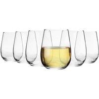 LAV Gaia Stemless White Wine Glasses - 360ml - Clear - Pack of 6