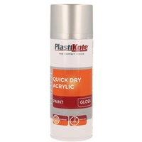 Plastikote Trade Quick Dry Acrylic Spray Paint Gloss Silver 400Ml