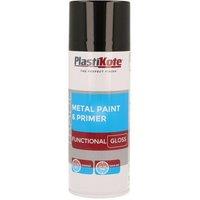 Plastikote Trade Metal Spray Paint & Primer Gloss Black 400Ml
