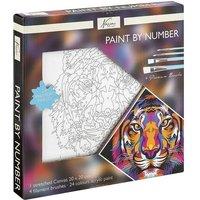 Totum Paint by Number 20x20cm Tiger-24 Pints/4 Brushes | Size: 1 Pack