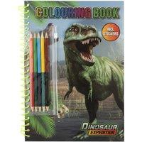 Totum Dino Colouring Book A4, 30 Sheets & 5 Pencils in Green | Size: 1 Pack