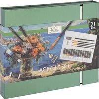 Totum Acrylic Art Set 21 pieces In Cardboard Box in Green | Size: 1 Pack