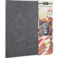 Totum Paint By Number Black Canvas 30x30cm Lion Includes Paints & Brushes | Size: 1 Pack