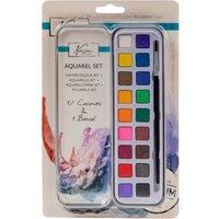 Totum Aquarel Paint Set 18 Colours & 1 Brush In Tin Box in White | Size: 1 Pack