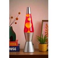 Dragodirect Retro Lava Lamp Desk Light Yellow & Red LED with Silver Base in Pink