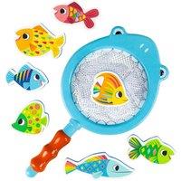 Tiger Tribe Shark Chasey (Catch A Fish) Game - 8 pcs Fishing Bath Toy