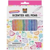 Tiger Tribe Shimmer Scented Gel Pens - 10pcs Glitter Pen Set