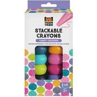 Tiger Tribe Stackable Crayons (Candy Colours) - 8 Pack Chunky Crayon Set