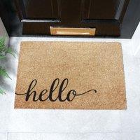 Artsy Mats Hello Doormat (60 x 40cm) in Brown | Size: 40 cm x 60 cm