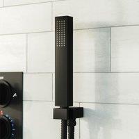 Nes Home Matt Black Ultra Stylish Hand Held Shower Bracket Holder Wall Outlet Kit