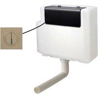 Nes Home Concealed Cistern Dual Flush Front Access Round Button Brushed Brass in Gold
