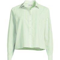 Lands' End Women's Boxy Cropped Non-Iron Shirt in Green | Size: 14-16