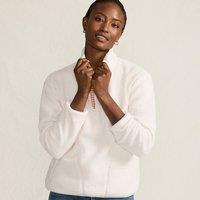 Lands' End Women's Petite Cosy Sherpa Fleece Half Zip Pullover in Ivory | Size: 14-16