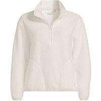 Lands' End Women's Plus Cosy Sherpa Fleece Half Zip Pullover in Ivory | Size: 20-22