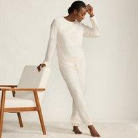 Lands' End Women's Ribbed Velour Lounge Set in Ivory | Size: 20