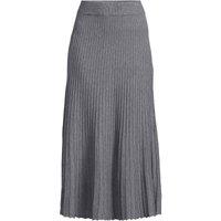 Lands' End Women's Petite Silk Touch Pleated Skirt in Charcoal | Size: 10-12