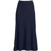 Lands' End Women's Petite Silk Touch Pleated Skirt in Navy | Size: 14-16