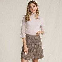 Lands' End Women's Pleated Checkered Skirt in Tan | Size: 12