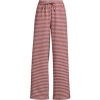 Lands' End Women's Gingham Wide Leg Trousers in Khaki | Size: 20