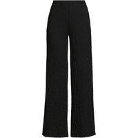 Lands' End Women's Crinkle Wide Leg Trousers in Black | Size: 20
