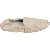 MODISHION Women's Pair of Fashion Studded Slip-on Loafers in Beige | Size: 4.5