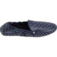 MODISHION Women's Pair of Fashion Studded Slip-on Loafers in Dark Blue | Size: 7