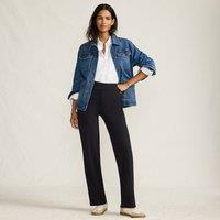 Lands' End Women's Tall Starfish Straight Leg Stretch Jersey Trousers in Black | Size: 10-12