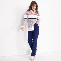 Lands' End Women's Petite Straight Leg Stretch Jersey Trousers in Navy | Size: 14-16