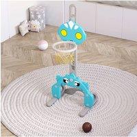Dual-Function Adjustable Kids Basketball Hoop & Soccer Goal in Blue