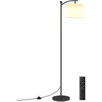 Kelvenix Floor Lamp Free Standing Light with Bulb Linen Shade in Black