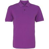 Asquith & Fox Men's Plain Short Sleeve Polo Shirt in Purple | Size: Medium