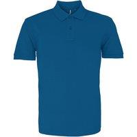 Asquith & Fox Men's Plain Short Sleeve Polo Shirt in Dark Blue | Size: 2XL