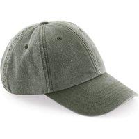 Beechfield Men's Low Profile Vintage Denim-Look Cap One Size in Olive