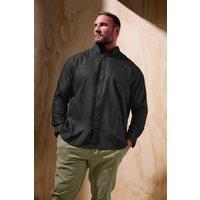 BadRhino Men's Premium Long Sleeve Oxford Cotton Shirt in Black | Size: 3XL
