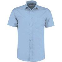 Kustom Kit Men's Poplin Short-Sleeved Shirt in Light Blue | Size: 18 inches