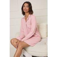 Dorothy Perkins Women's Nightwear Tipped Pyjama Shirt in Pink | Size: Medium