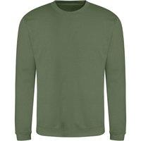 AWDis Women's Just Hoods Crew Neck Plain Sweatshirt (280 GSM) in Green | Size: Large